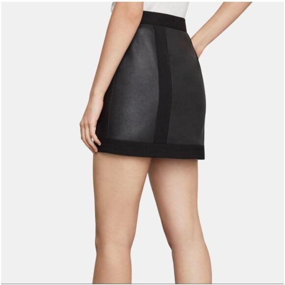 BCBG MAXAZRIA Roxy Faux-Leather Detail Mini Skirt Size XXS - Picture 4 of 11